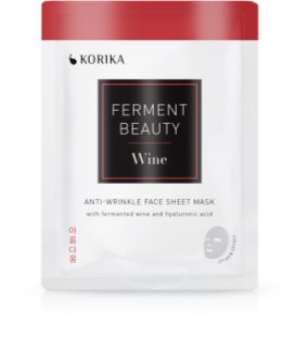 KORIKA FermentBeauty Anti-wrinkle Face Sheet Mask with Fermented Wine and Hyaluronic Acid ráncok elleni gézmaszk fermentált szőlővel és hialuronsavval 20 g