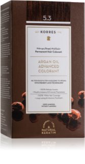 Korres Argan Oil перманентната боя за коса с арганово масло цвят 5.3 Golden / Honey Light Brown 50 мл.