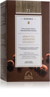 Korres Argan Oil tartós hajfesték Argán olajjal árnyalat 7.1 Ash Blonde 50 ml