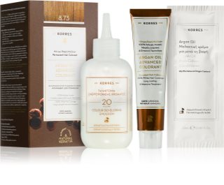 Korres Argan Oil permanentná farba na vlasy s arganovým olejom odtieň 8.73 Golden Caramel 50 ml