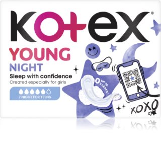 Kotex Young Night egészségügyi betétek éjszakára 7 db