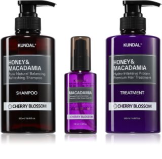 KUNDAL Honey & Macadamia Cherry Blossom set para cabello seco y dañado