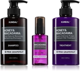 KUNDAL Honey & Macadamia Pink Grapefruit set para cabello seco y dañado