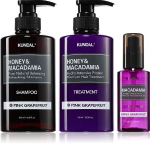 KUNDAL Honey & Macadamia Pink Grapefruit set para cabello seco y dañado