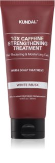 KUNDAL Caffeine 10X White Musk δυναμωτική φροντίδα για εύθραυστα και ταλαιπωρημένα μαλλιά 200 ml