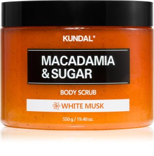 KUNDAL Macadamia & Sugar White Musk Sugar Scrub with shea butter 550 g