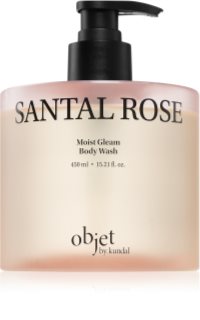 KUNDAL Objet Moist Gleam Body Wash parfémovaný sprchový gel pro intenzivní hydrataci s vůní Santal Rose 450 ml