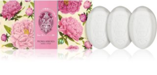 La Florentina Arboreal Peony Hand Soap sada tuhých mýdel pivoňka 3x150 g
