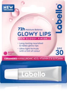 Labello Glowy Lips Berry balsam de buze colorat cu acid hialuronic SPF 30 10 ml