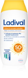 Ladival Sensitive and Normal Skin suojaava maito auringon säteilyä vastaan SPF 50+ 200 ml