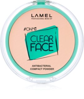 LAMEL OhMy Clear Face kompakt púder antibakteriális adalékkal árnyalat 403 Rosy beige 6 g