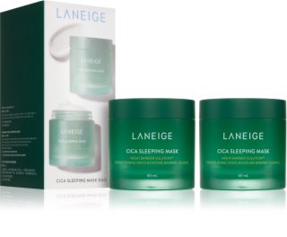 LANEIGE Cica Sleeping Mask успокояваща нощна маска за укрепване на кожната бариера ДУО ОПАКОВКА 2x60 мл.