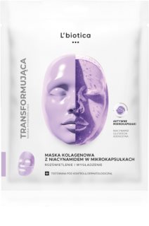 L’biotica Transforming Collagen Mask with Niacinamide in Microcapsules Collagen Mask med lysende effekt 1 stk.