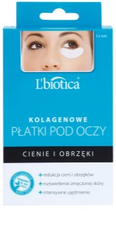 L’biotica Masks kolagen maska za predel okoli oči proti oteklinam in temnim kolobarjem 3 x 2 kos