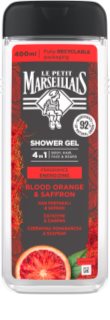 Le Petit Marseillais Červený pomeranč & Šafrán sprchový gel 4 v 1 pro muže 400 ml