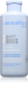 Lee Stafford Bleach Blondes Ice White neutralizující stříbrný šampon pro blond a melírované vlasy 250 ml