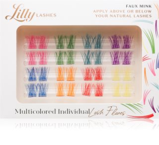 Lilly Lashes Multicolored Individual ciglia finte a ciuffi con nodo 32 pz