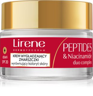 Lirene Peptides & Niacinamide Duo Complex συσφικτική αντιρυτιδική κρέμα ημέρας για ώριμη επιδερμίδα προσώπου SPF 20 50 ml
