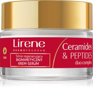 Lirene Ceramides & Peptides Duo Complex αποκαταστατική κρέμα νύχτας με αναγεννητική επίδραση 50 ml