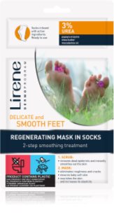 Lirene Foot Care regenerace pokožky chodidel ve dvou krocích peeling + maska ve formě ponožek 3% Urea 1 pár
