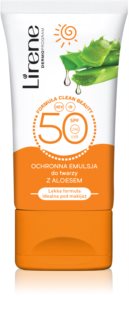 Lirene Sun care emulsão protetora diária para rosto e decote aloe vera spf 50 50 ml