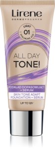 Lirene ALL DAY TONE! hydrating foundation for radiant-looking skin shade 01 Light 30 ml
