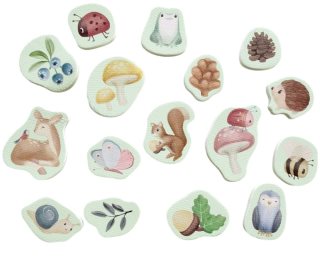 Little Dutch Forest Friends Bath Foam Figures penové samolepky do vane 10 m+ 16 ks