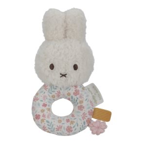 Little Dutch Miffy Fluffy Lucky Blossom Rattle Toy hrkálka 0 m+ Pink 1 ks