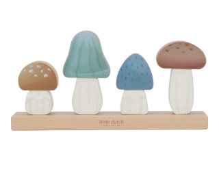 Little Dutch Forest Friends Stacking Puzzle Mushrooms aktivity hračka 24,6 x 5 x 13 cm 12 m+ 1 ks
