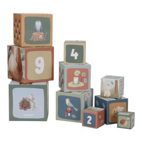Little Dutch Forest Friends Stacking Blocks kocky 18 m+ Blue 10 ks