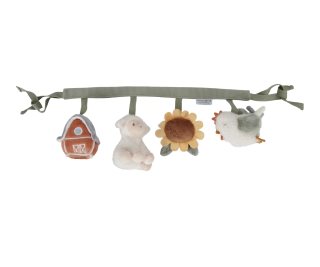 Little Dutch Little Farm Stroller Toy Chain kontrastná závesná hračka 1 ks