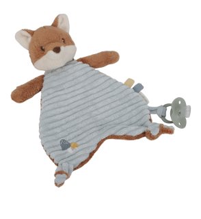 Little Dutch Forest Friends Cuddle Cloth maznajúca dečka so sponou 0 m+ Blue 1 ks