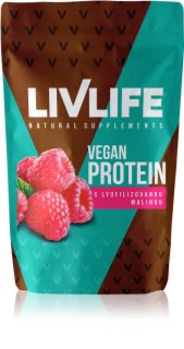 LivLife Vegan Protein rastlinný proteín príchuť Raspberry 490 g