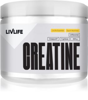 LivLife Creatine prášek pro podporu tvorby svalové hmoty příchuť Unflavored 300 g