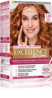 L’Oréal Paris Excellence Creme coloration cheveux teinte 7.43 Blonde Copper 1 pcs