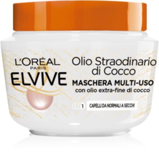 L’Oréal Paris Elvive Olio Straordinario di Cocco maschera rivitalizzante all'olio di cocco per capelli normali e secchi 300 ml