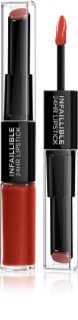 L’Oréal Paris Infallible 24H hosszan tartó rúzs és ajakfény 2 az 1-ben árnyalat 501 Timeless Red 5,7 g