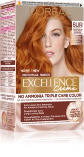 L’Oréal Paris Excellence Universal Nudes trwała farba do włosów odcień 8UR Universal Light Copper 1 szt.