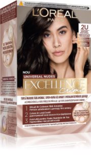 L’Oréal Paris Excellence Universal Nudes μόνιμη βαφή μαλλιών απόχρωση 2U Darkest Brown 1 τμχ