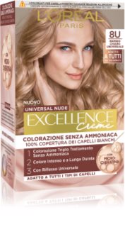 L’Oréal Paris Excellence Universal Nudes tinte permanente para cabello tono 8U Biondo Chiaro Universale 1 ud