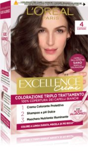L’Oréal Paris Excellence Creme βαφή μαλλιών απόχρωση 4 Castano 1 τμχ