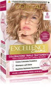 L’Oréal Paris Excellence Creme βαφή μαλλιών απόχρωση 8 Biondo Chiaro 1 τμχ