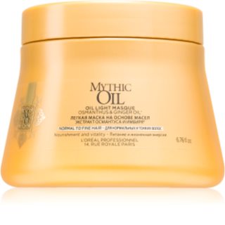 L’Oréal Professionnel Mythic Oil mascarilla de aceite para cabello seco y fino sin parabenos ni siliconas 200 ml