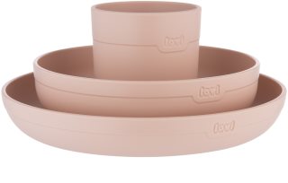 LOVI Tableware Set with Cup spisesæt Nude 3 stk.