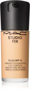 MAC Cosmetics Studio Fix Fluid SPF 15 24HR Matte Foundation + Oil Control matirajoči tekoči puder SPF 15