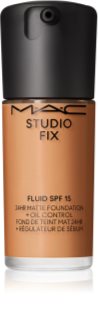MAC Cosmetics Studio Fix Fluid SPF 15 24HR Matte Foundation + Oil Control mattító alapozó SPF 15 árnyalat NC45 30 ml