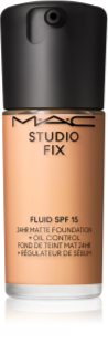 MAC Cosmetics Studio Fix Fluid SPF 15 24HR Matte Foundation + Oil Control mattító alapozó SPF 15