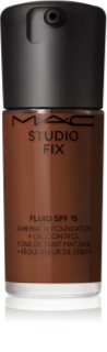 MAC Cosmetics Studio Fix Fluid SPF 15 24HR Matte Foundation + Oil Control mattító alapozó SPF 15 árnyalat NW55 30 ml