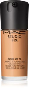 MAC Cosmetics Studio Fix Fluid SPF 15 24HR Matte Foundation + Oil Control mattító alapozó SPF 15