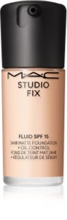 MAC Cosmetics Studio Fix Fluid SPF 15 24HR Matte Foundation + Oil Control mattító alapozó SPF 15 árnyalat NW10 30 ml